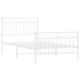 White metal bed frame with headboard and footboard 100x190 cm by , Beds and slatted bases - Ref: Foro24-373752, Price: 72,99 ...