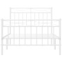 White metal bed frame with headboard and footboard 100x190 cm by , Beds and slatted bases - Ref: Foro24-373752, Price: 72,99 ...