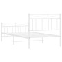 White metal bed frame with headboard and footboard 100x190 cm by , Beds and slatted bases - Ref: Foro24-373752, Price: 72,99 ...