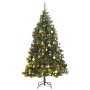 Artificial Christmas tree with hinges 300 LED and balls 210 cm by , Christmas trees - Ref: Foro24-3210224, Price: 144,63 €, D...