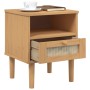 SENJA bedside table rattan look brown pine wood 40x35x48 cm by , Nightstands - Ref: Foro24-358010, Price: 42,81 €, Discount: %