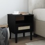 SENJA nightstand rattan look black pine wood 40x35x48 cm by , Nightstands - Ref: Foro24-358012, Price: 43,00 €, Discount: %