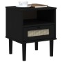 SENJA nightstand rattan look black pine wood 40x35x48 cm by , Nightstands - Ref: Foro24-358012, Price: 43,00 €, Discount: %