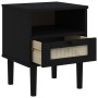 SENJA nightstand rattan look black pine wood 40x35x48 cm by , Nightstands - Ref: Foro24-358012, Price: 43,00 €, Discount: %