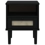 SENJA nightstand rattan look black pine wood 40x35x48 cm by , Nightstands - Ref: Foro24-358012, Price: 43,00 €, Discount: %