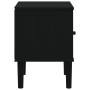 SENJA nightstand rattan look black pine wood 40x35x48 cm by , Nightstands - Ref: Foro24-358012, Price: 43,00 €, Discount: %