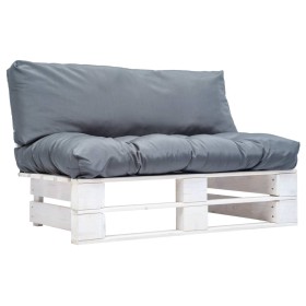 Pallet garden sofa with gray pinewood cushions by , Outdoor sofas - Ref: Foro24-277378, Price: 116,78 €, Discount: %