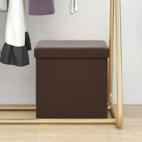 Brown PVC folding storage stool by , Folding stools and chairs - Ref: Foro24-338781, Price: 24,99 €, Discount: %