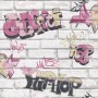 Urban Friends & Coffee Pink and White Graffiti Wallpaper by , Painted paper - Ref: Foro24-425289, Price: 23,32 €, Discount: %