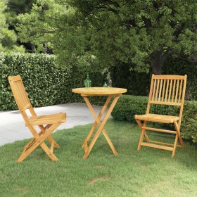 Folding garden dining table 3 pieces solid acacia wood by , Garden sets - Ref: Foro24-3058252, Price: 151,23 €, Discount: %