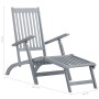 Garden lounger with footrest and cushion in solid acacia wood by , Loungers - Ref: Foro24-3064039, Price: 210,47 €, Discount: %