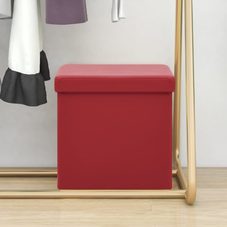 Red wine red PVC folding storage stool by , Folding stools and chairs - Ref: Foro24-338783, Price: 24,62 €, Discount: %