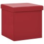 Taburete con almacenaje plegable rojo vino tinto PVC de , Taburetes y sillas plegables - Ref: Foro24-338783, Precio: 24,62 €,...