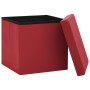 Taburete con almacenaje plegable rojo vino tinto PVC de , Taburetes y sillas plegables - Ref: Foro24-338783, Precio: 24,62 €,...