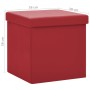 Taburete con almacenaje plegable rojo vino tinto PVC de , Taburetes y sillas plegables - Ref: Foro24-338783, Precio: 24,62 €,...