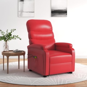 Red synthetic leather elevating massage chair by , Electric massage chairs - Ref: Foro24-3120410, Price: 301,79 €, Discount: %