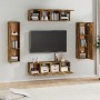 TV furniture set 6 pieces smoked oak plywood by , TV Furniture - Ref: Foro24-3120245, Price: 208,79 €, Discount: %