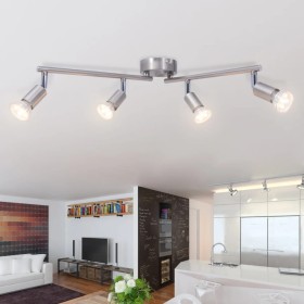 Ceiling lamp with 4 satin nickel LED spotlights by , ceiling lights - Ref: Foro24-50467, Price: 41,99 €, Discount: %