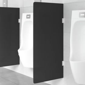 Schwarze Wand-Urinal-Sichtschutzwand aus gehärtetem Glas, 90 x 40 cm von , Urinale - Ref: Foro24-154402, Preis: 84,99 €, Raba...