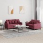 Sofa set with cushions 2 pieces red fabric by , Sofas - Ref: Foro24-3201654, Price: 464,24 €, Discount: %