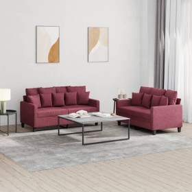 Sofa set with cushions 2 pieces red fabric by , Sofas - Ref: Foro24-3201654, Price: 464,70 €, Discount: %