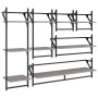 Wall shelves with bars 6 pieces Sonoma gray engineered wood by , Shelves and shelves - Ref: Foro24-836271, Price: 65,52 €, Di...