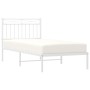 Estructura de cama de metal con cabecero blanco 90x190 cm de , Camas y somieres - Ref: Foro24-373732, Precio: 79,65 €, Descue...