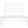 Estructura de cama de metal con cabecero blanco 90x190 cm de , Camas y somieres - Ref: Foro24-373732, Precio: 79,65 €, Descue...