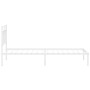 Estructura de cama de metal con cabecero blanco 90x190 cm de , Camas y somieres - Ref: Foro24-373732, Precio: 79,65 €, Descue...