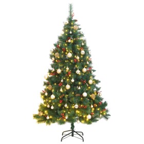 Árbol de Navidad artificial con bisagras 300 LED y bolas 240 cm de , Arboles de navidad - Ref: Foro24-3210238, Precio: 189,99...