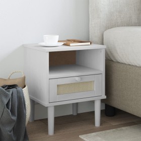 SENJA nightstand rattan look white pine wood 40x35x48 cm by , Nightstands - Ref: Foro24-358011, Price: 51,85 €, Discount: %