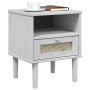 SENJA nightstand rattan look white pine wood 40x35x48 cm by , Nightstands - Ref: Foro24-358011, Price: 51,85 €, Discount: %