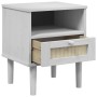 SENJA nightstand rattan look white pine wood 40x35x48 cm by , Nightstands - Ref: Foro24-358011, Price: 51,85 €, Discount: %