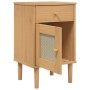 Mesita noche SENJA aspecto ratán madera pino marrón 40x35x65 cm de , Mesitas de noche - Ref: Foro24-358013, Precio: 51,05 €, ...