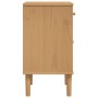 Mesita noche SENJA aspecto ratán madera pino marrón 40x35x65 cm de , Mesitas de noche - Ref: Foro24-358013, Precio: 51,05 €, ...