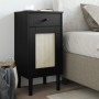 Mesita noche SENJA aspecto ratán madera pino negro 40x35x80 cm de , Mesitas de noche - Ref: Foro24-358018, Precio: 63,74 €, D...