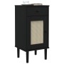 SENJA nightstand rattan look black pine wood 40x35x80 cm by , Nightstands - Ref: Foro24-358018, Price: 63,74 €, Discount: %