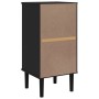 SENJA nightstand rattan look black pine wood 40x35x80 cm by , Nightstands - Ref: Foro24-358018, Price: 63,74 €, Discount: %