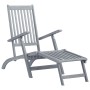 Garden lounge chair with footrest and solid acacia wood cushion. by , Loungers - Ref: Foro24-3064029, Price: 221,88 €, Discou...