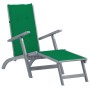 Garden lounge chair with footrest and solid acacia wood cushion. by , Loungers - Ref: Foro24-3064034, Price: 210,47 €, Discou...