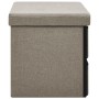 Folding storage bench in synthetic taupe linen 76x38x38 cm by , Benches for halls and storage - Ref: Foro24-338817, Price: 60...