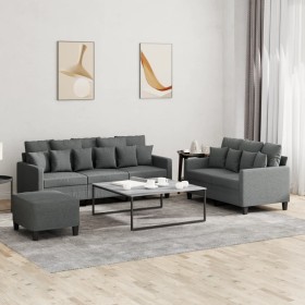 3-piece dark gray fabric sofa set with cushions by , Sofas - Ref: Foro24-3201673, Price: 574,54 €, Discount: %