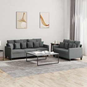 Set Sofas mit 2 Stück Kissen dunkelgrauer Stoff von , Sofas - Ref: Foro24-3201665, Preis: 522,84 €, Rabatt: %