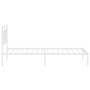 Metal bed frame with white headboard 100x190 cm by , Beds and slatted bases - Ref: Foro24-373734, Price: 65,32 €, Discount: %