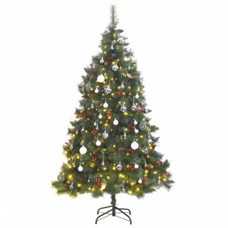 Árbol de Navidad artificial con bisagras 300 LED y bolas 180 cm de , Arboles de navidad - Ref: Foro24-3210249, Precio: 101,45...