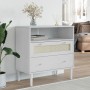 SENJA sideboard in white pine wood rattan look 80x40x80 cm by , Sideboards - Ref: Foro24-358020, Price: 91,58 €, Discount: %