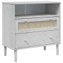 SENJA sideboard in white pine wood rattan look 80x40x80 cm by , Sideboards - Ref: Foro24-358020, Price: 91,58 €, Discount: %