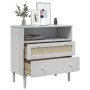 SENJA sideboard in white pine wood rattan look 80x40x80 cm by , Sideboards - Ref: Foro24-358020, Price: 91,58 €, Discount: %