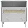 SENJA sideboard in white pine wood rattan look 80x40x80 cm by , Sideboards - Ref: Foro24-358020, Price: 91,58 €, Discount: %