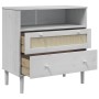 SENJA sideboard in white pine wood rattan look 80x40x80 cm by , Sideboards - Ref: Foro24-358020, Price: 91,58 €, Discount: %